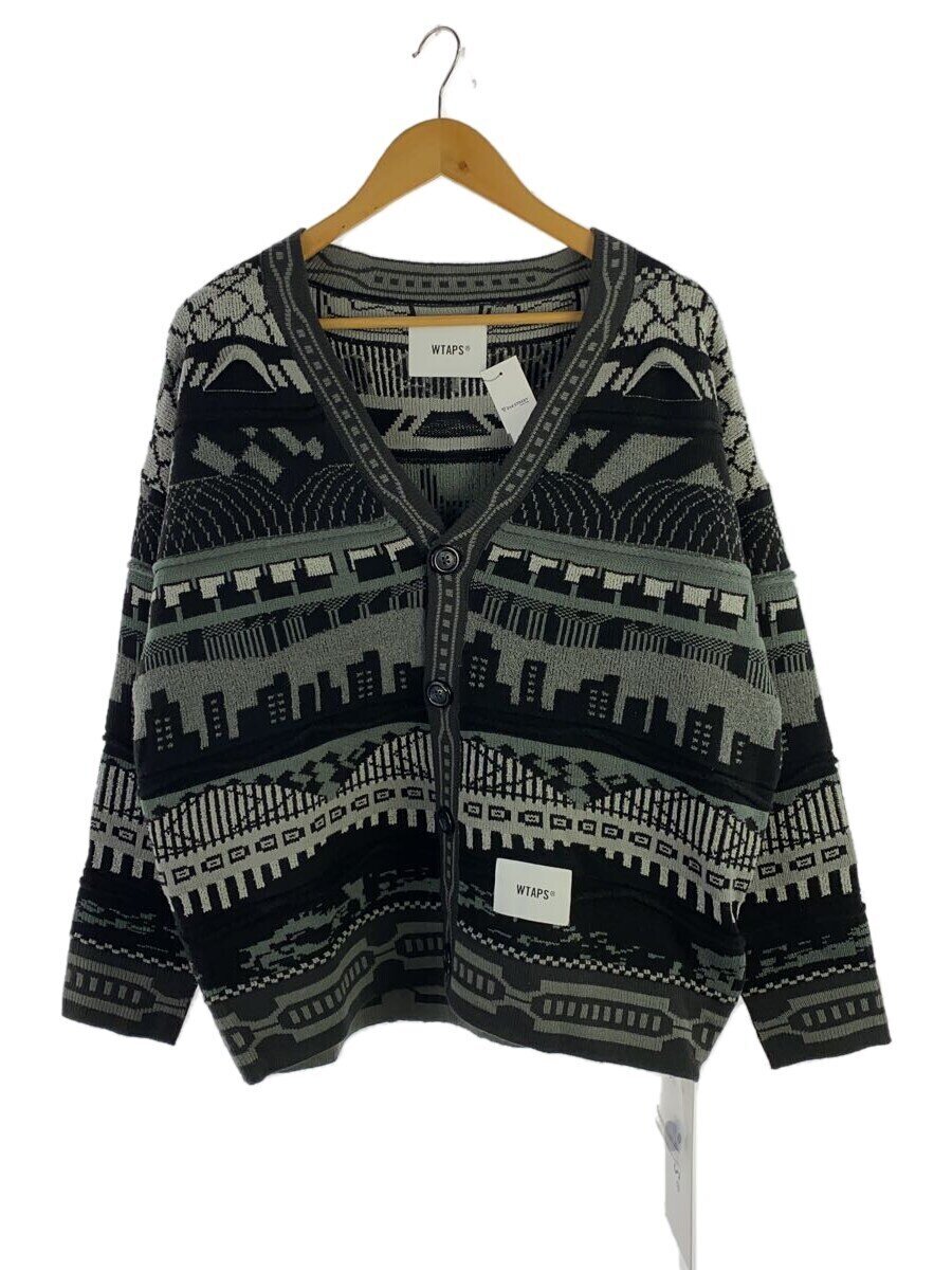 【中古】WTAPS◆カーディガン(厚手)/1/アクリル/BLK/242MADT-KNM07【メンズウェア】