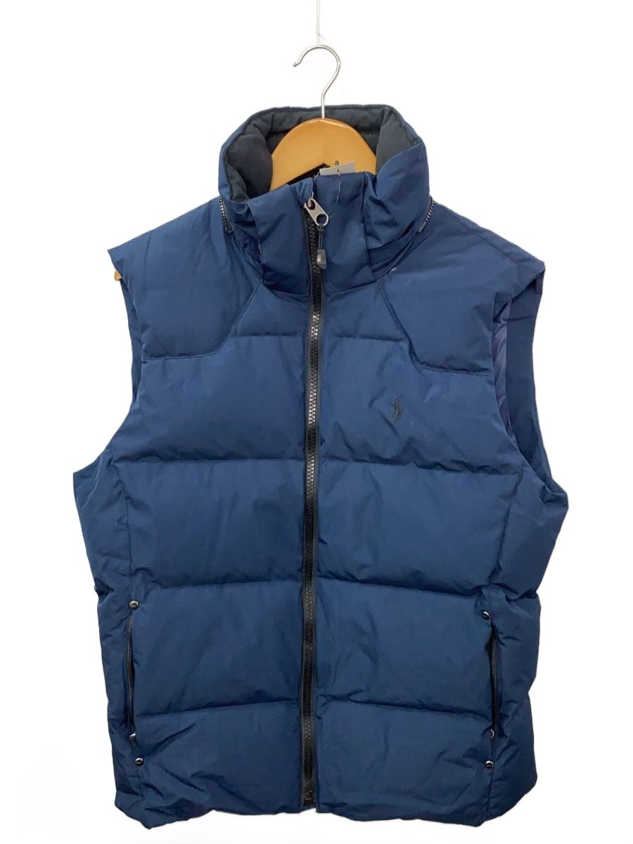 【中古】POLO RALPH LAUREN◆ダウンベスト/S/ポリエステル/NVY/無地【メンズウェア】