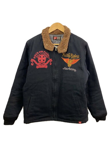 【中古】MWS◆Pussy Riders/ジャケット/L/コットン/BLK【メンズウェア】 【中古】MWS◆Pussy Riders/ジャケット/L/コットン/BLK【メンズウェア】
