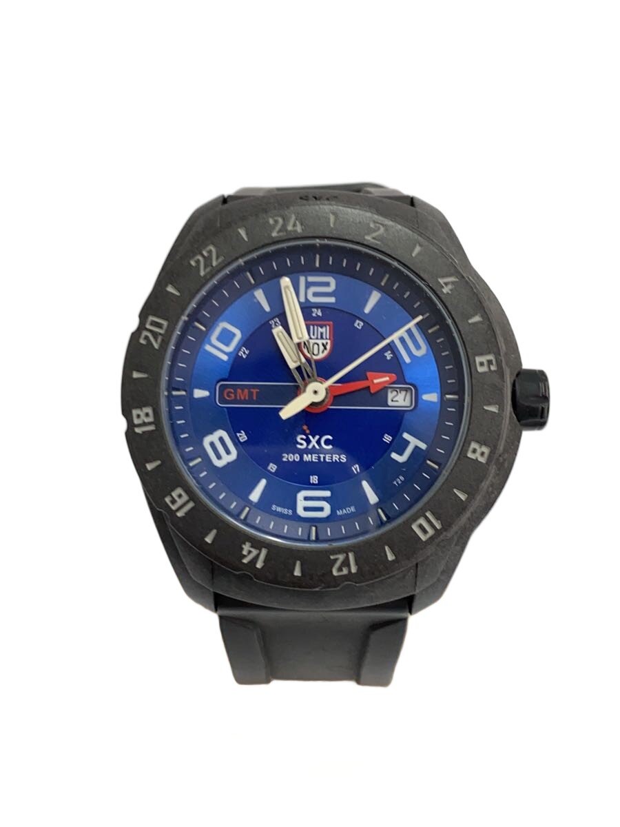 【中古】LUMINOX◆クォーツ腕時計/アナログ/ラバー/BLU/BLK/5020【服飾雑貨他】