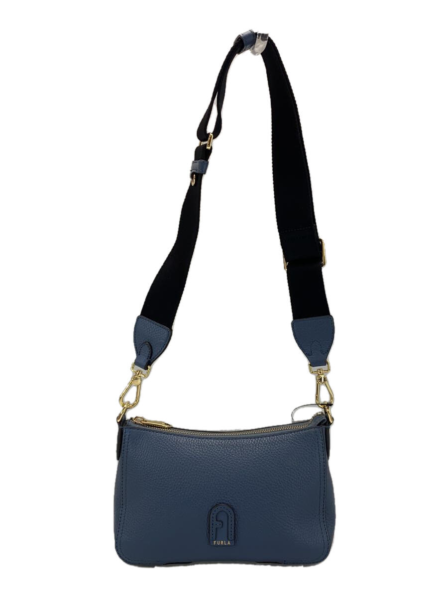 【中古】FURLA◆ショルダーバッグ/レザー/BLU/WB00397【バッグ】