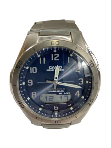 【中古】CASIO◆ソーラー腕時計・WAVECEPTOR/デジアナ/SLV/SLV/SS【服飾雑貨他】 【中古】CASIO◆ソーラー腕時計・WAVECEPTOR/デジアナ/SLV/SLV/SS【服飾雑貨他】