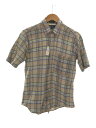 【中古】WINDSOR SHIRT COMPANY/半袖シャツ/M/コットン/GRY/チェック【メンズウェア】