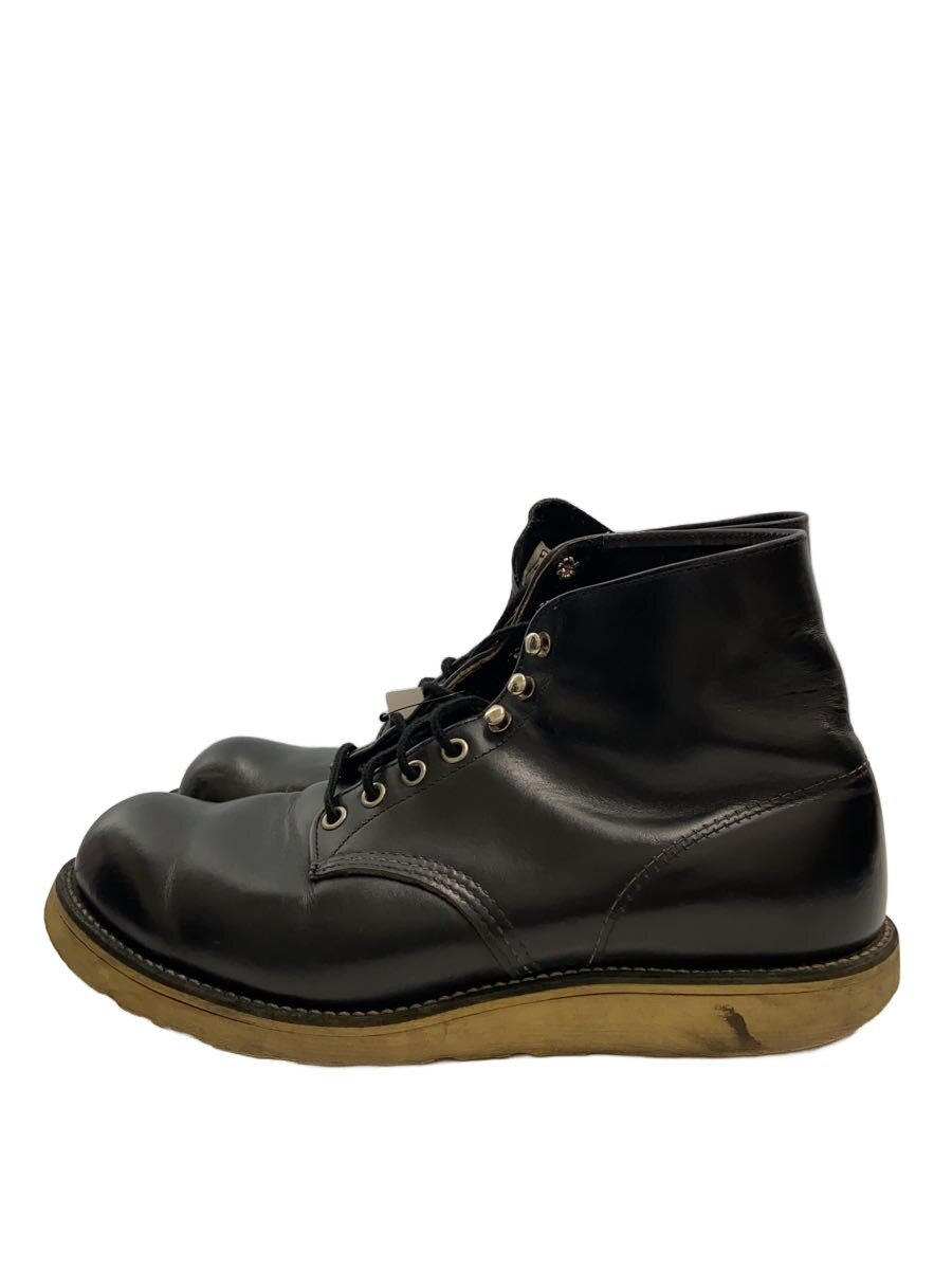 【中古】RED WING◆Classic Round/BLK/レザー/8165【シューズ】