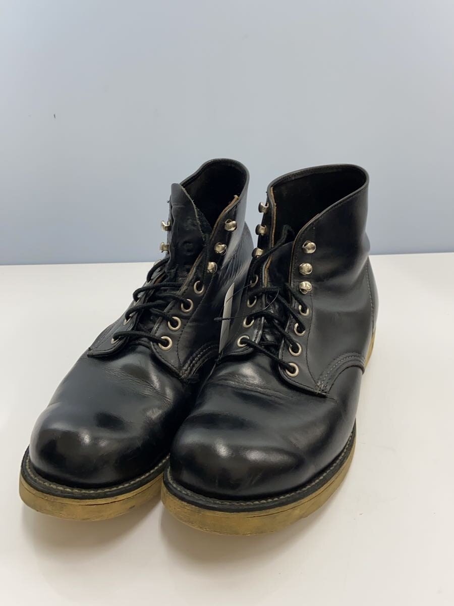 【中古】RED WING◆Classic Round/BLK/レザー/8165【シューズ】