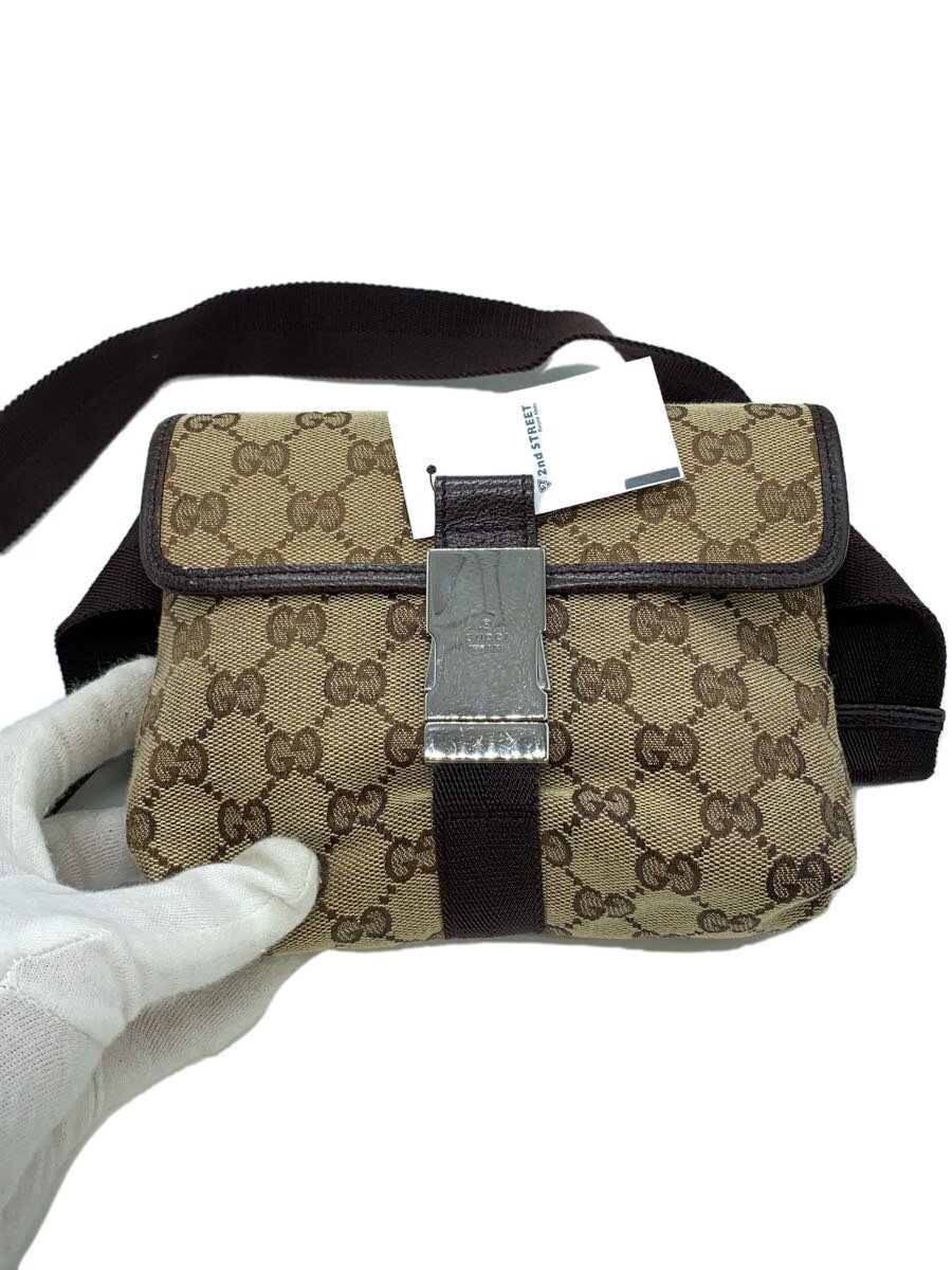 【中古】GUCCI◆ウエストバッグ_GGキャンバス/キャンバス/ブラウン/GG柄【バッグ】