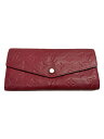 【中古】LOUIS VUITTON◆ポルト・フォイユ・キュリユーズ_モノグラム・アンプラント_RED/レザー/RED/レディース【服飾雑貨他】(4)