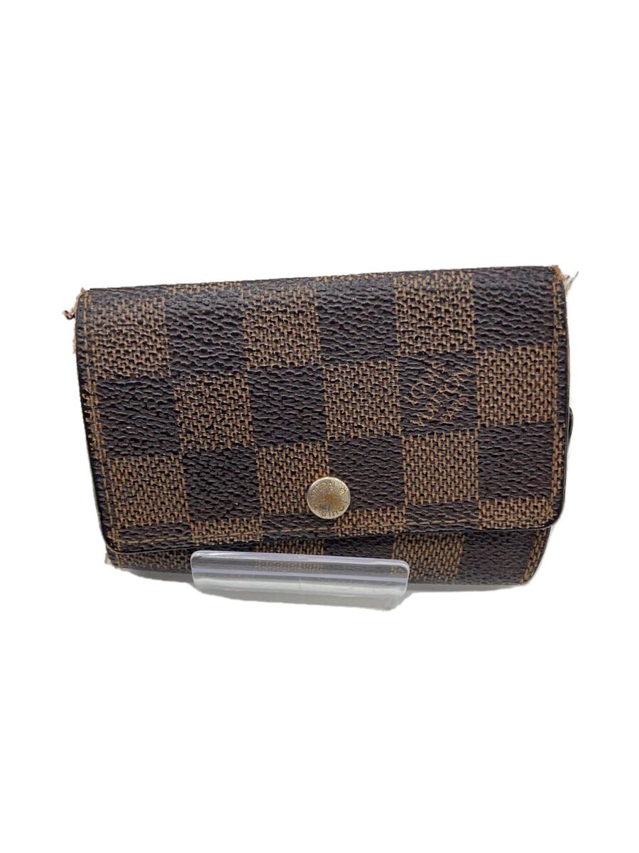 【中古】LOUIS VUITTON◆ミュルティクレ6_ダミエ・エベヌ_BRW/キーケース/フェイクレザー/BRW/総柄/レディース/N62630【服飾雑貨他】