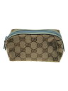 【中古】GUCCI◆ポーチ_GGキャンバス/キャンバス/BRW【バッグ】