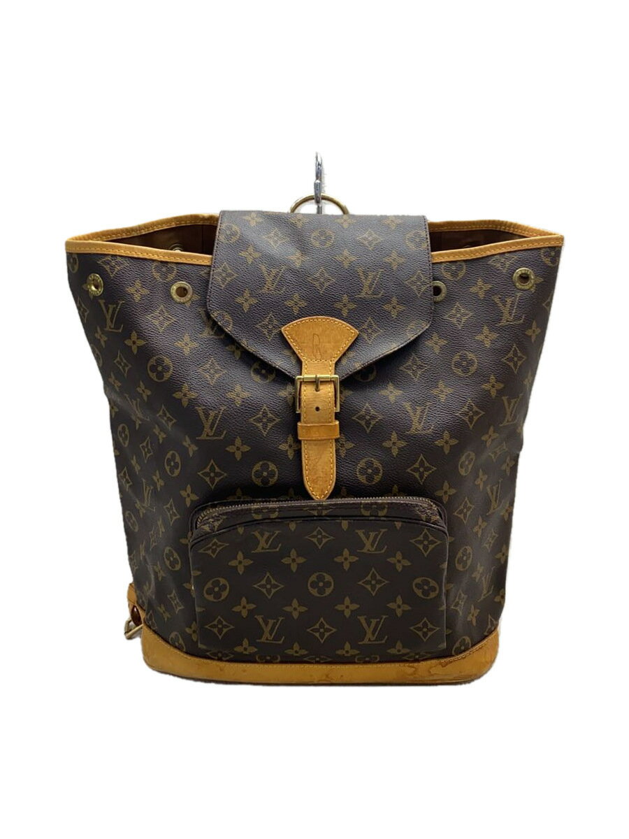 【中古】LOUIS VUITTON◆モンスリ_モノグラム・キャンバス_BRW/PVC/BRW/総柄【バッグ】