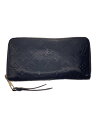 【中古】LOUIS VUITTON◆ジッピー・ウォレット_モノグラム・アンプラント_BLK/牛革/BLK/メンズ【服飾雑貨他】