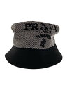 【中古】PRADA◆Logo Embellished Bucket Hat/XL/SLV/無地/メンズ/2HC1372D0S【服飾雑貨他】