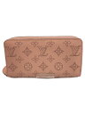 【中古】LOUIS VUITTON◆長財布/レザー/PNK/総柄/M61868/モノグラム マヒナ ジッピーウォレット マグノリア【服飾雑貨他】