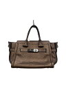 【中古】COACH◆メタリック/スワッガー/ハンドバッグ/レザー/BRW【バッグ】