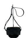 【中古】BOTTEGA VENETA◆ショルダーバッグ/レザー/BLK/無地//【バッグ】