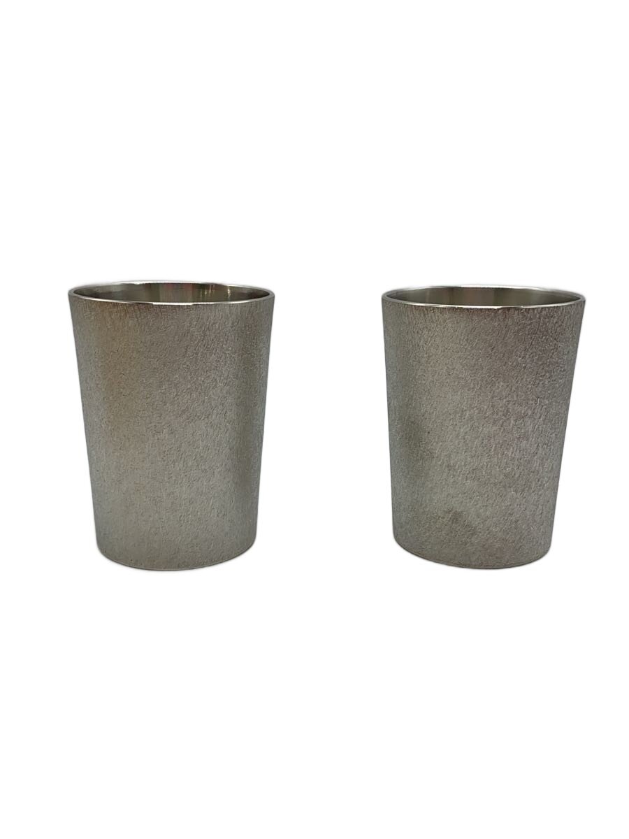 【中古】湯呑/2点セット/SLV/薩摩錫器【キッチン用品】