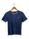 【中古】BURBERRY BLACK LABEL◆Tシャツ/1/コットン/NVY/無地/全体的に色褪せあり【メンズウェア】