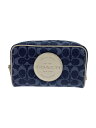 【中古】COACH◆ポーチ/デニム/NVY/総柄/c4230【バッグ】(4)