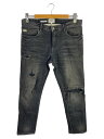 【中古】CRIMIE◆スキニーパンツ/M/コットン/BLK/C1H1-CXBA-P2U4【メンズウェア】