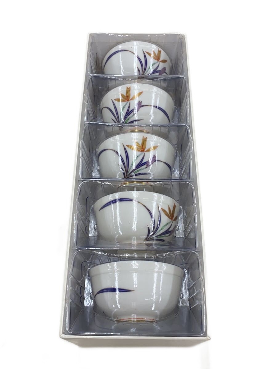 【中古】香蘭社◆湯呑/5点セット/W465.CS/蘭花/金彩//【キッチン用品】
