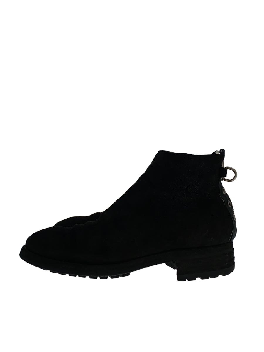 GUIDI◆アンクルショートブーツ/ハトメBACKZIP/ブーツ/41/ブラック/レザー/UC1E4F01//