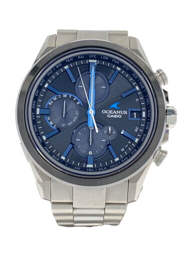 【中古】CASIO◆ソーラー腕時計_OCEANUS/アナログ/BLU/SLV【服飾雑貨他】 【中古】CASIO◆ソーラー腕時計_OCEANUS/アナログ/BLU/SLV【服飾雑貨他】