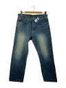 【中古】STUSSY◆ストレートパンツ/32/デニム/IDG/無地【メンズウェア】