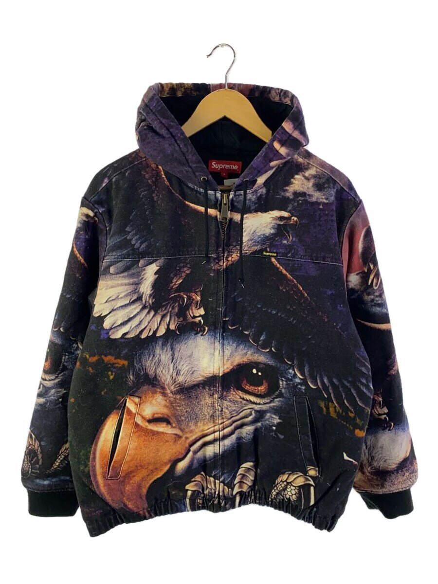 【中古】Supreme◆EAGLE HOODED WORK JACKET/S/コットン/マルチカラー/総柄/21ss//【メンズウェア】