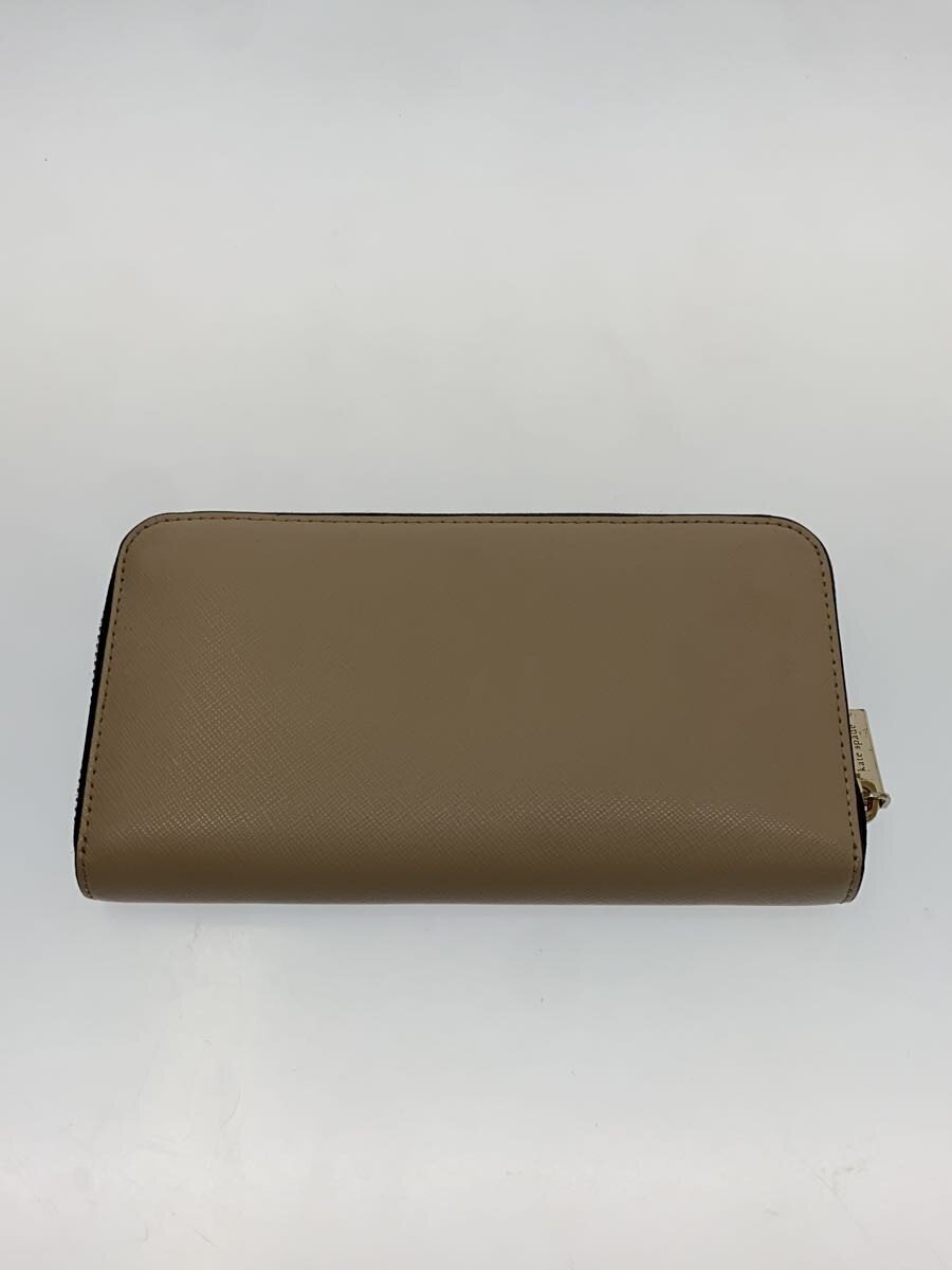 【中古】kate spade new york◆長財布/レザー/BEG/レディース【服飾雑貨他】