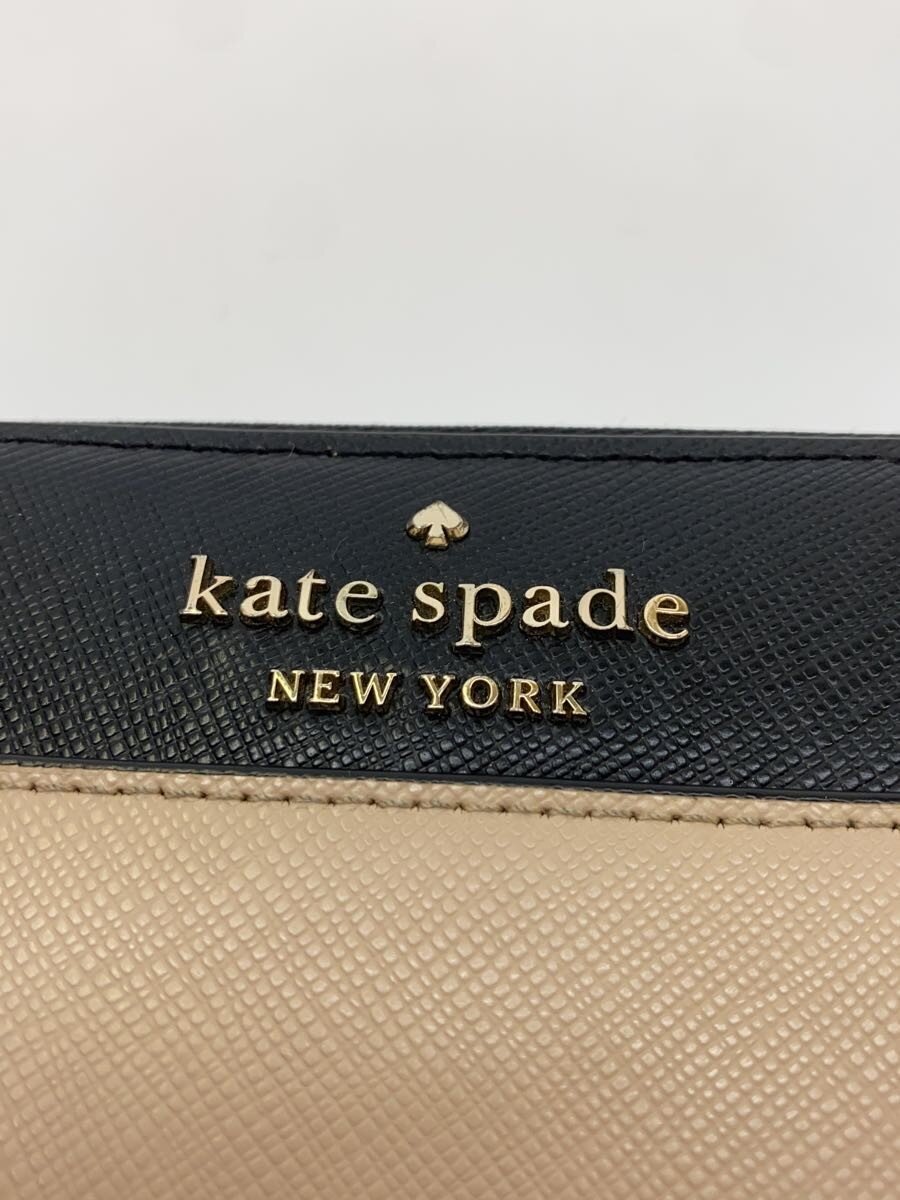 【中古】kate spade new york◆長財布/レザー/BEG/レディース【服飾雑貨他】