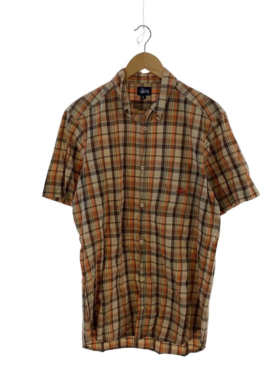 Rakuten - 【中古】STUSSY◆半袖シャツ/90s/L/コットン/ORN/チェック//【メンズウェア】