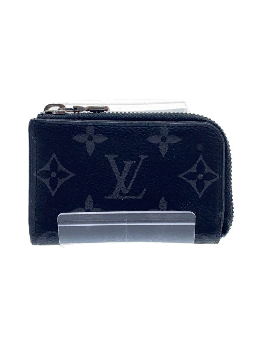 【中古】LOUIS VUITTON◆ポルト・モネ・ジュール_モノグラム・エクリプス_BLK/レザー/BLK/総柄/メンズ【服飾雑貨他】 1