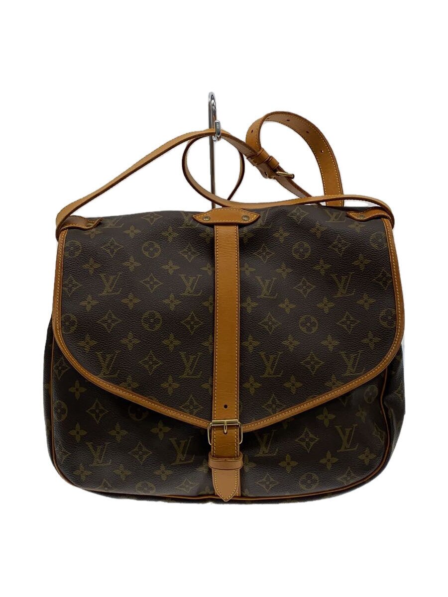 C, D, T, R, W - 【中古】LOUIS VUITTON◆1)ソミュール35_モノグラム・キャンバス_BRW/PVC/BRW【バッグ】
