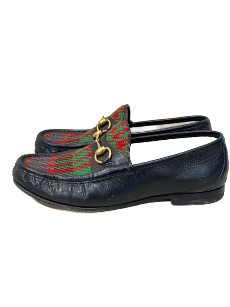 【中古】GUCCI◆ホースビットローファー/US7.5/グリーン【シューズ】