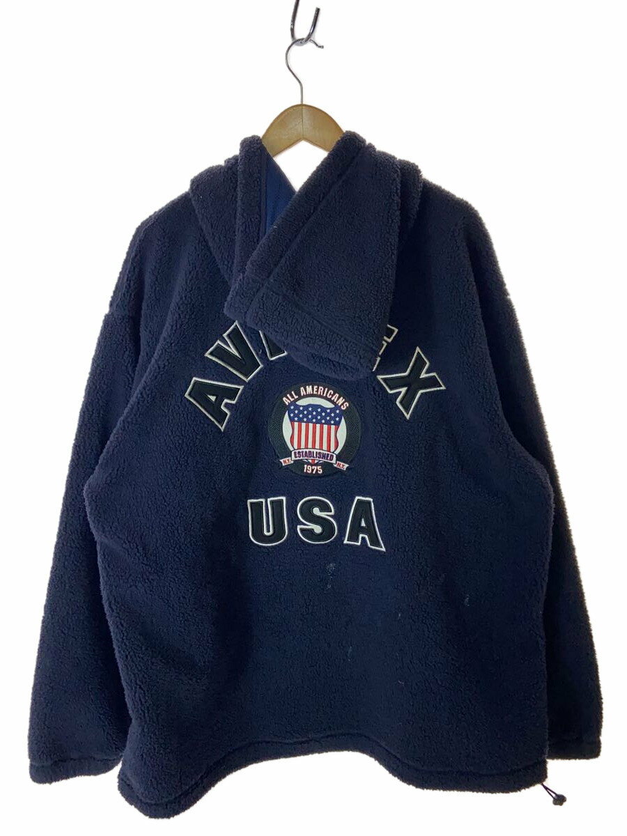 【中古】AVIREX◆ジップパーカー/XXL/ポリエステル/NVY/無地/783-3231014【メンズウェア】