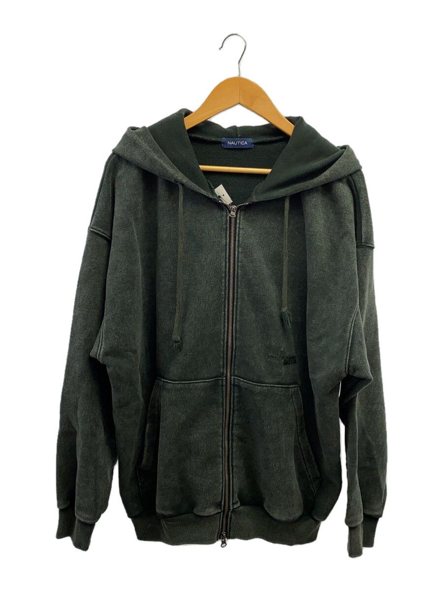 【中古】NAUTICA◆ジップパーカー/M/コットン/GRN/無地/251-1250【メンズウェア】