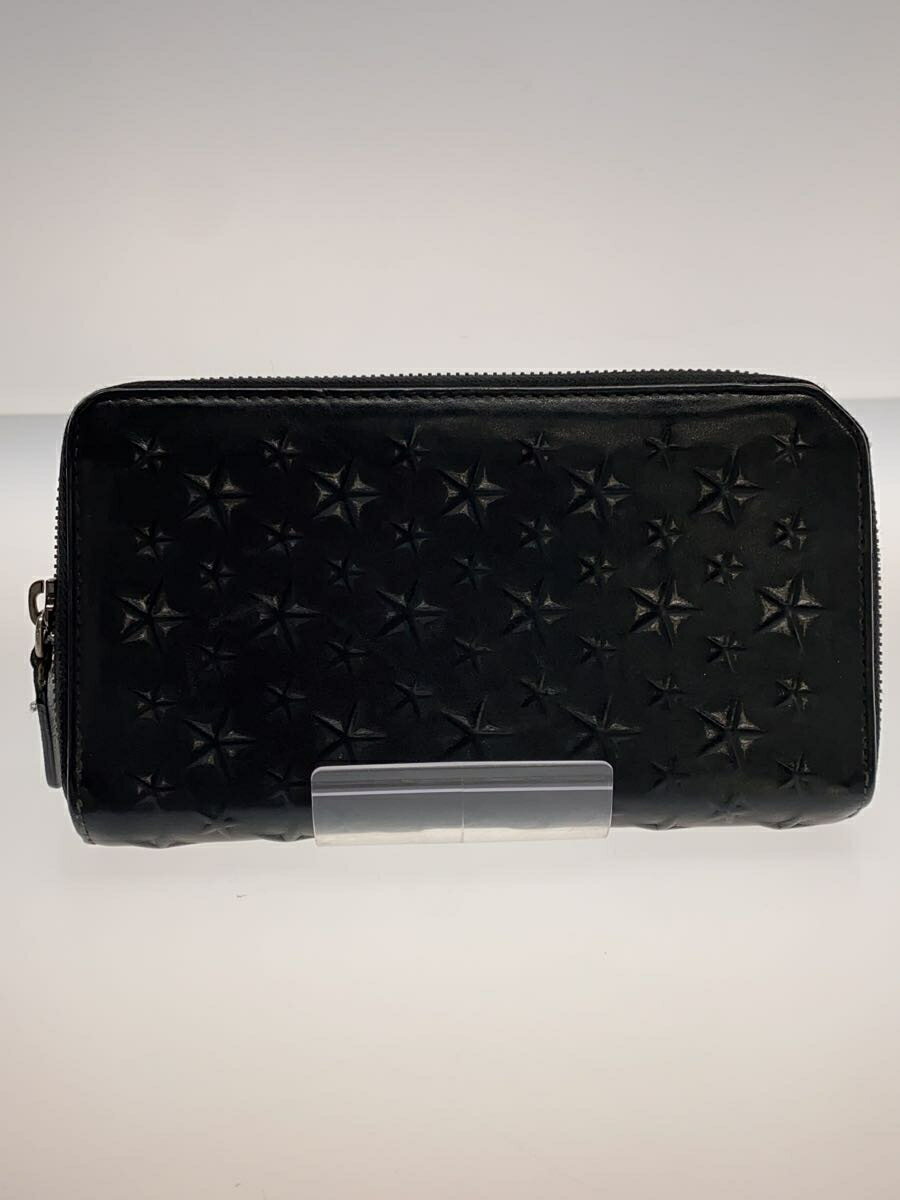 【中古】JIMMY CHOO◆長財布/レザー/BLK/無地/メンズ【服飾雑貨他】