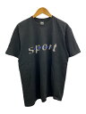 【中古】STUSSY◆DOT SPORT TEE/Tシャツ/L/コットン/BLK/プリント//【メンズウェア】