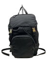 【中古】PRADA◆リュック/ナイロン/BLK/無地/三角ロゴ【バッグ】(4)