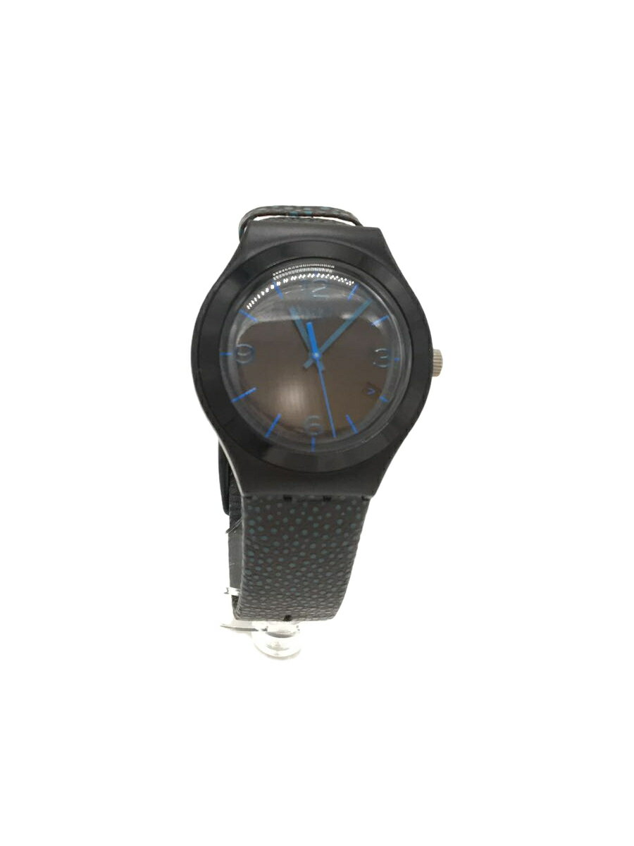 【中古】SWATCH◆クォーツ腕時計/アナログ/レザー/BLK/BLK/ーー/SFK360【服飾雑貨他】