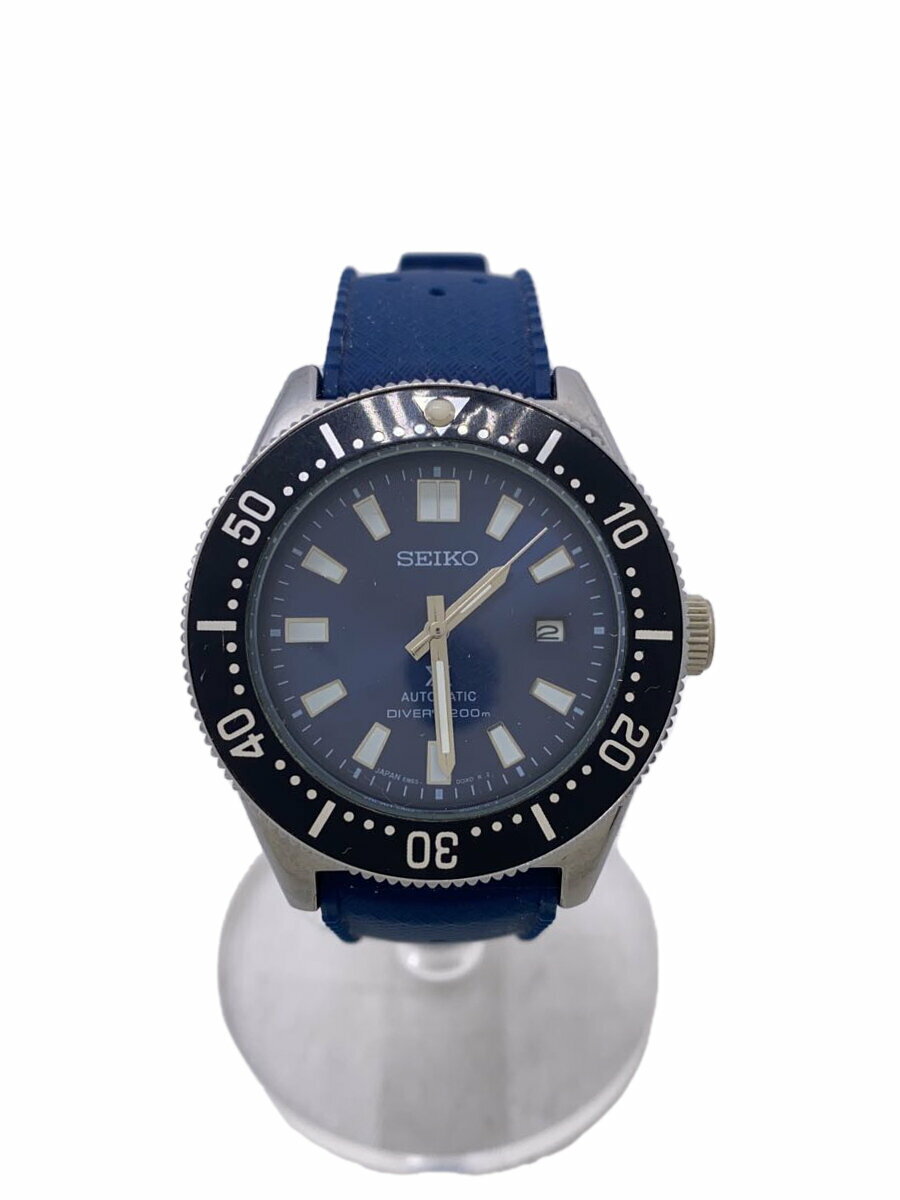 【中古】SEIKO◆自動巻腕時計/アナログ/ラバー/BLU/BLU/6R35-00P0【服飾雑貨他】