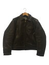 【中古】AERO LEATHER◆シングルライダースジャケット/36/牛革/BLK【メンズウェア】