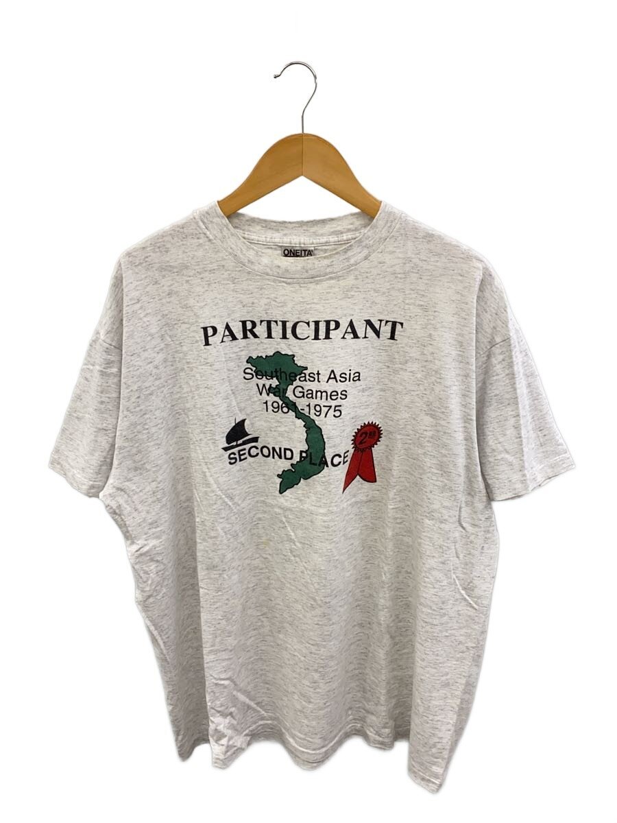 ONEITA◆90s/後期銀タグ/PARTICIP ANT/USA製/Tシャツ/XXL/コットン/GRY