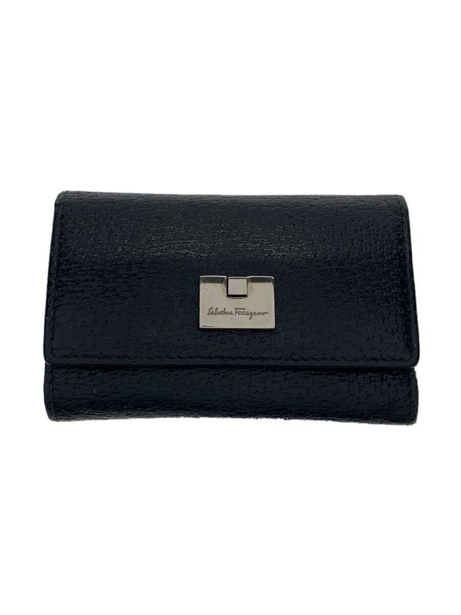 【中古】Salvatore Ferragamo◆キーケース/レザー/BLK/メンズ【服飾雑貨他】