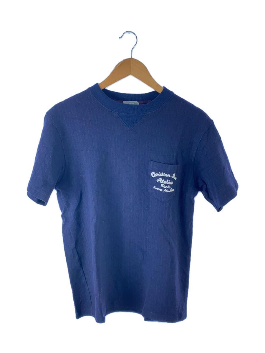 【中古】Christian Dior◆Tシャツ/XL/ウール/NVY/ストライプ/213J637A0739【メンズウェア】