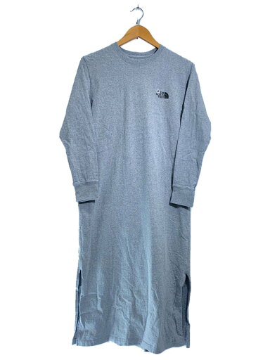 【中古】THE NORTH FACE◆L/S FLOWER LOGO ONEPIECE_ロングスリーブフラワーロゴワンピース/M/コットン/GRY【レディースウェア】 【中古】THE NORTH FACE◆L/S FLOWER LOGO ONEPIECE_ロングスリーブフラワーロゴワンピース/M/コットン/GRY【レディースウェア】
