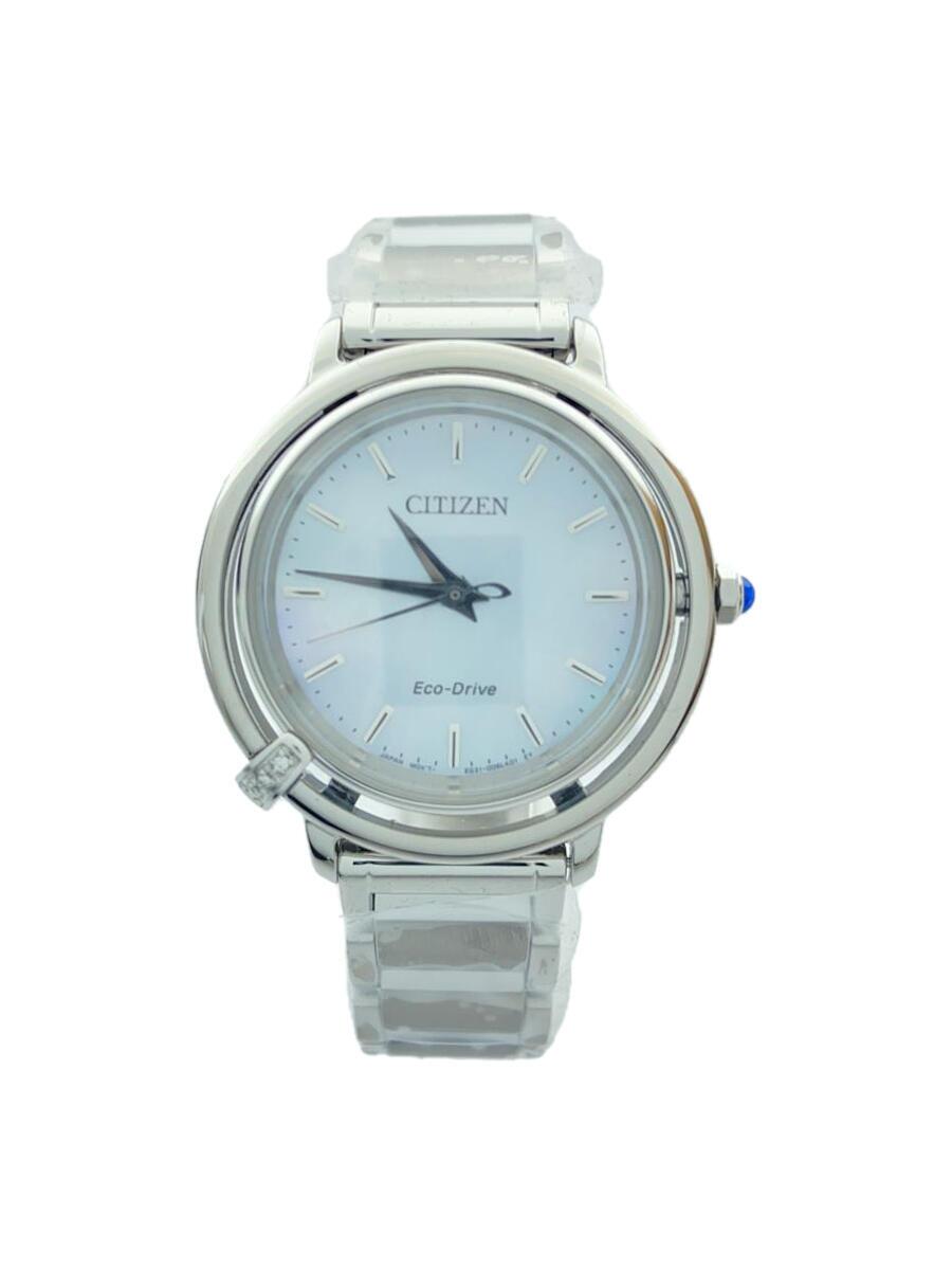 【中古】CITIZEN◆ソーラー腕時計/アナログ/ステンレス/WHT/SLV/SS/EM1090-60D【服飾雑貨他】