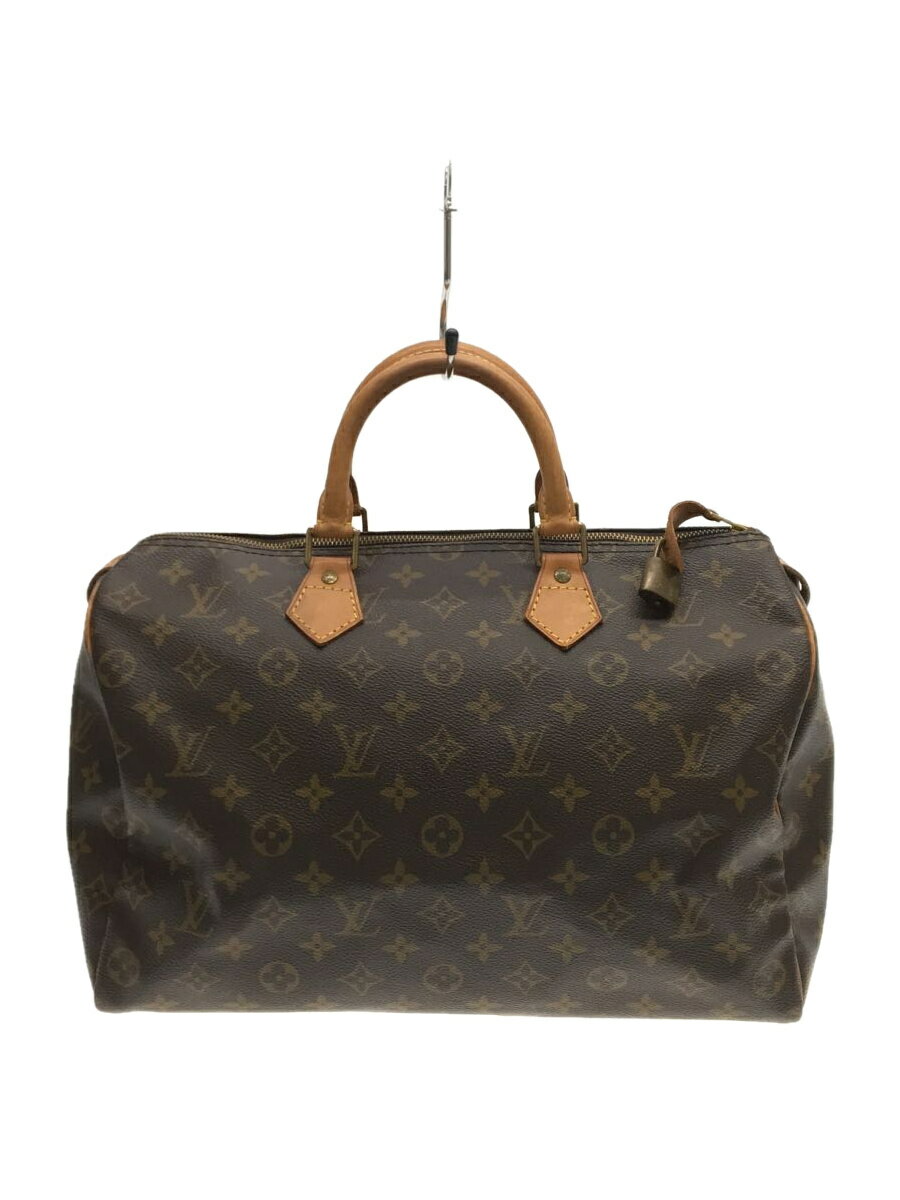 【中古】LOUIS VUITTON◆1)スピーディ35_モノグラム・キャンバス_BRW/PVC/BRW【バッグ】