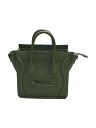 【中古】CELINE◆ショルダーバッグ/レザー/グリーン/ラゲージマイコロショッパー【バッグ】