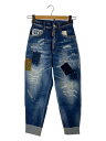 【中古】DSQUARED2◆ストレートパンツ/デニム/34/コットン/インディゴ/S72LB0506/22SS/Sasoon Jeans【レディースウェア】